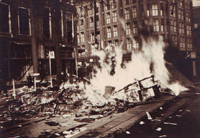 Inboedel van NSB winkel in brand gestoken op bevrijdingsdag